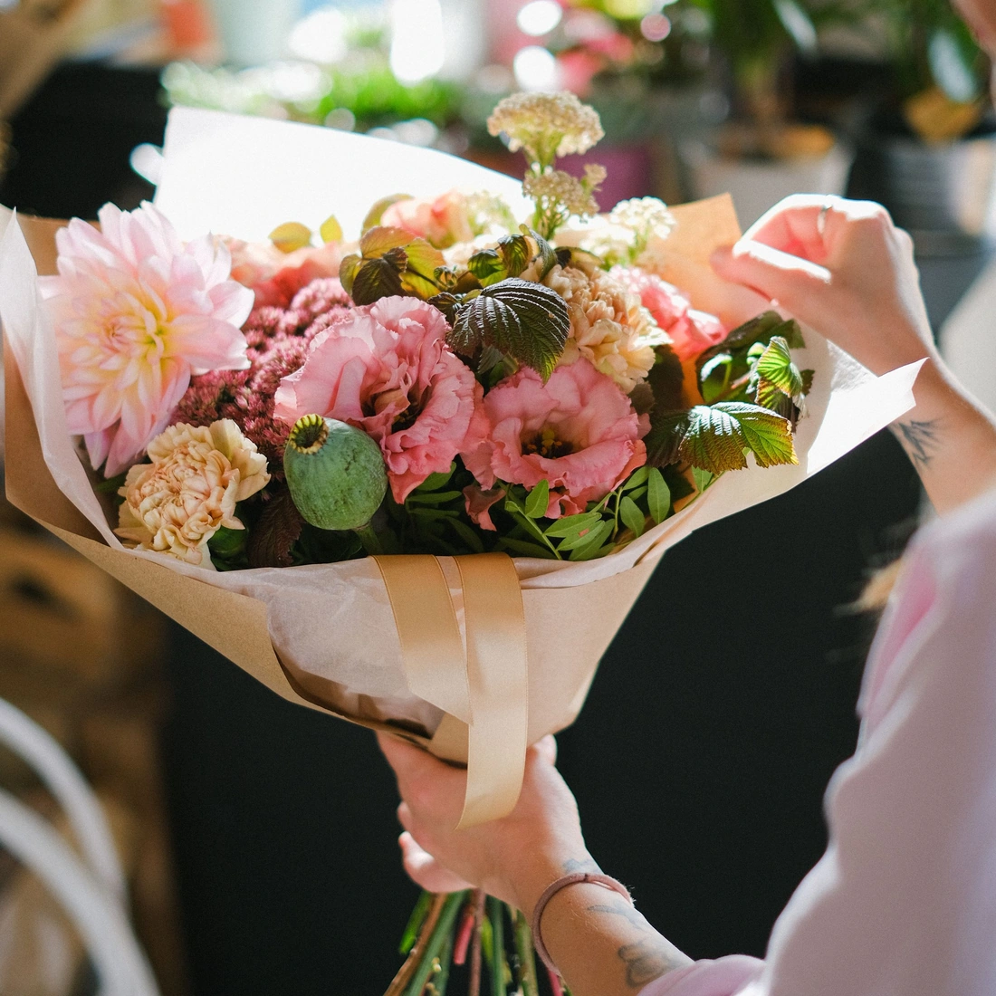 Buket berwarna pastel sebagai inspirasi hadiah